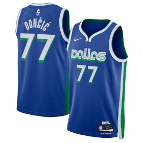 Män Dallas Mavericks Tröja Luka Doncic 77 Nike 2022-23 City Edition Blå Swingman